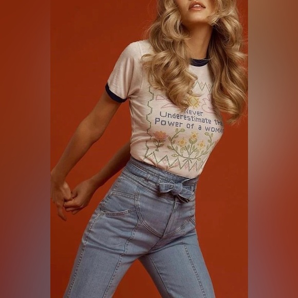 Stoned Immaculate Feminist Ringer Tee sz XS - Picture 1 of 7